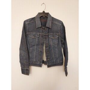 Eddie Bauer Women's Denim Blue Jean Jacket Size Small Button up Cotton/ Spandex